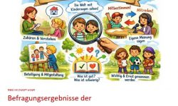 Eine bunte Illustration "Kinderbefragung"
