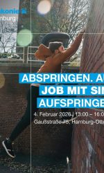 Poster "Abspringen. Auf Job mit Sinn aufspringen" Poster "Abspringen. Auf Job mit Sinn aufspringen"