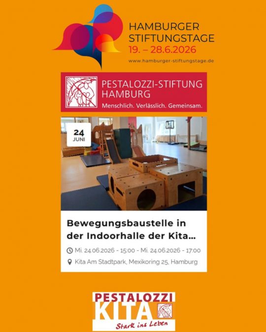 Veranstaltungshinweis "Bewegungsbaustelle in der Indoorhalle der Kita Am Stadtpark" am 24. Juni usw.